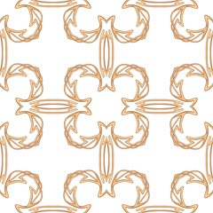 Seamless pattern, background. Colored vector illustration in art nouveau style, vintage, old, retro style. Isolated on white background..