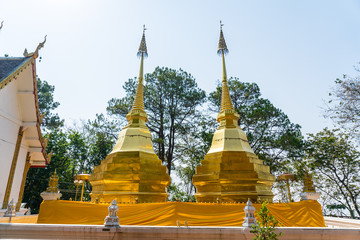 Naklejka premium Wat Phra That Doi Tung Mae Sai, Chiang Rai, Thailand, Public Area