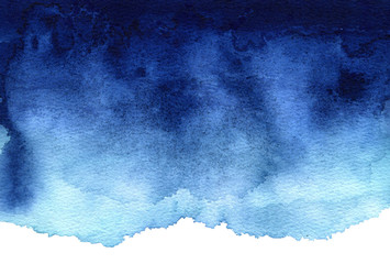 Dark blue watercolor background. Hand drawn watercolor background. - obrazy, fototapety, plakaty