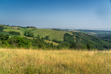 Fototapeta na wymiar Country landscape near Medesano, Parma, at summer