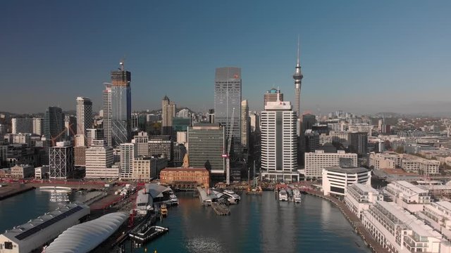 Aerial shot of Auckland city waterfront