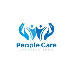 People Care Logo Design Vector