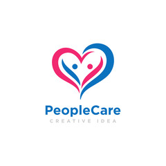 People Care Logo Design Vector