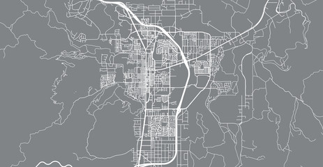 Urban vector city map of Carson City, USA. Nevada state capital