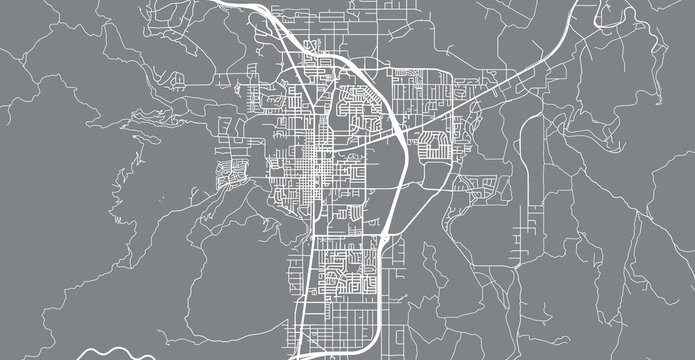 Urban Vector City Map Of Carson City, USA. Nevada State Capital