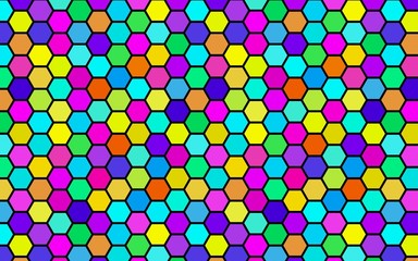 Honeycomb many color, multicolored. Isometric geometry. 3D illustration