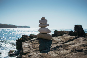 Equilibrium and balance. Stacked stone.