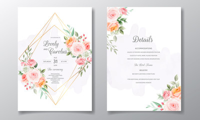 Wedding invitation with beautiful and elegant floral