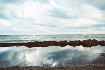 reflejo del mar azul cielo
