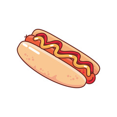 delicious hot dog on white background