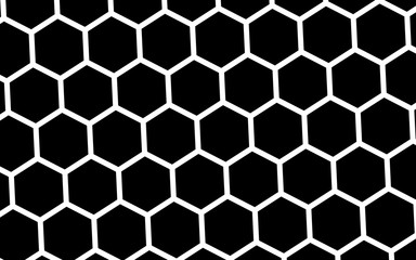 White honeycomb on a black background. Isometric geometry. 3D illustration