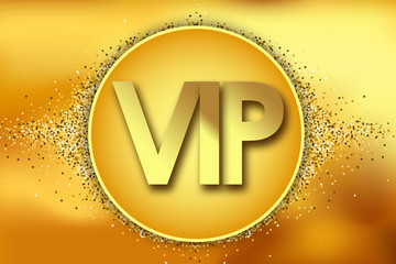vip in golden circle stars and yellow background