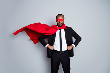Portrait of his he nice attractive serious imposing bearded guy professional financier finance...