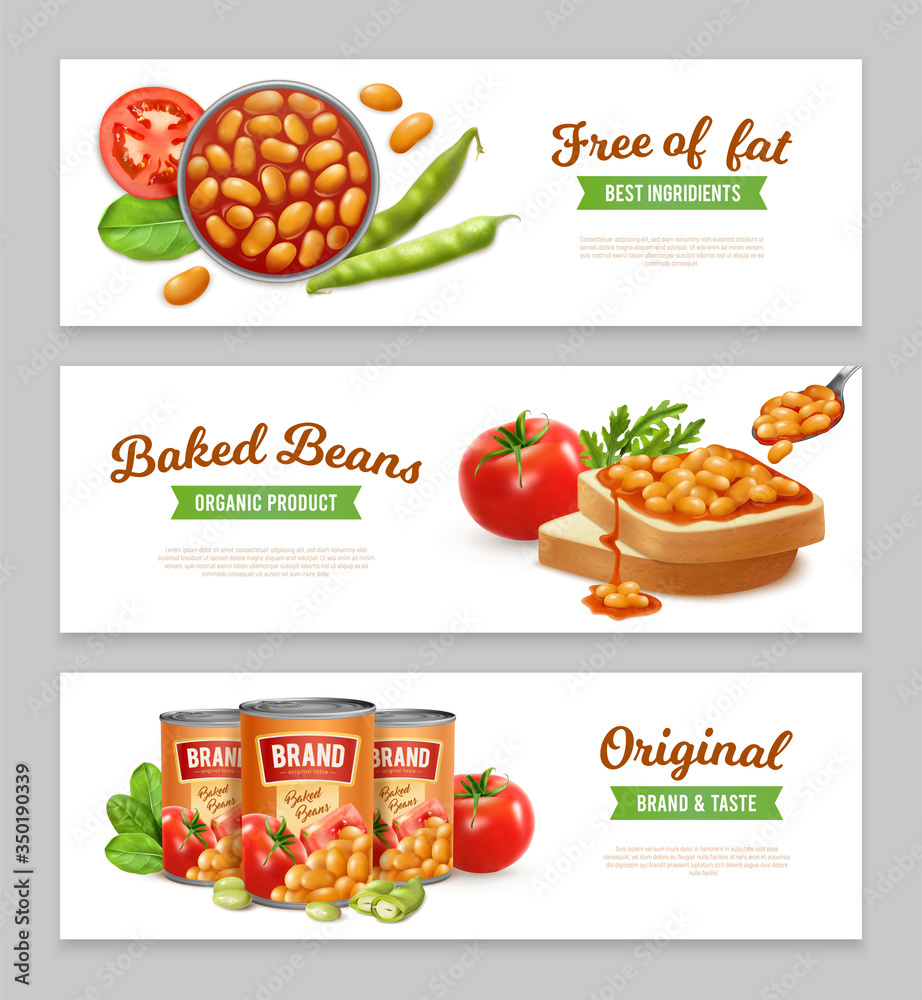 Sticker baked beans banners set