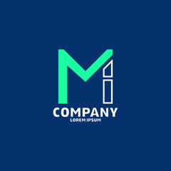 monogram mi logo desing