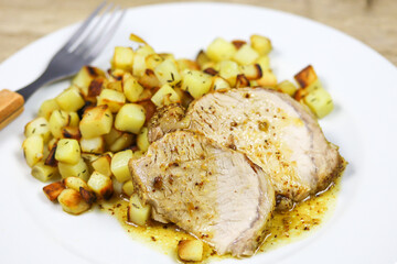 rôti de porc sauce moutarde