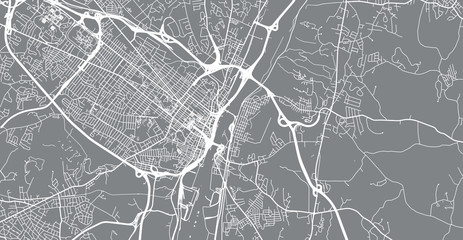 Urban vector city map of Albany, USA. New York state capital