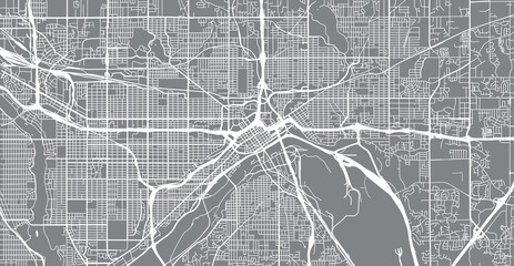 Urban vector city map of St Paul, USA. Minnesota state capital - obrazy, fototapety, plakaty