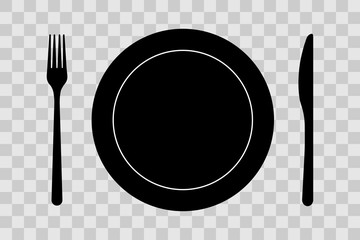 Cutlery - knife, fork. Restaurant icon. Vector illustration 