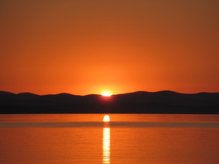 sunset on the lake