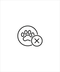 no animal icon,vector best line icon,no animal allow icon.