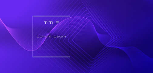 Vector illustration abstract wavy, wave, line and blurred gradient mesh in bright color background. Dynamic minimal wave line composition design, layout for flyer, poster, banner