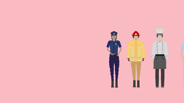  illustrations of women in different jobs.