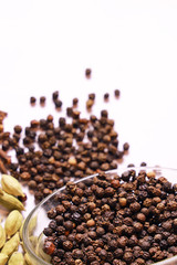 dried herb, dried cloves isolated on white background