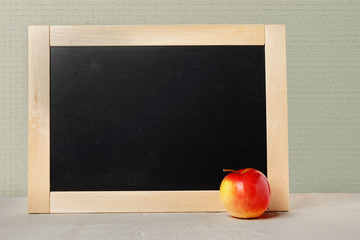 School board with empty space for text. The background school board and the apple.