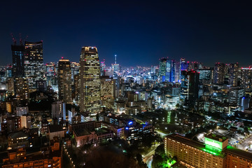 Obraz premium Wgląd nocy Tokio Z Tokyo Tower