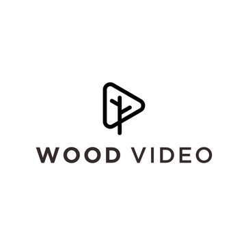 tree video logo. pine icon