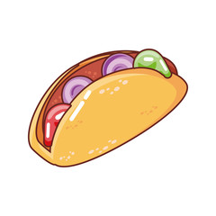 delicious taco on white background