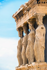 Athens / Greece - June 5, 2010: Porch of the Caryatids in the Acropolis