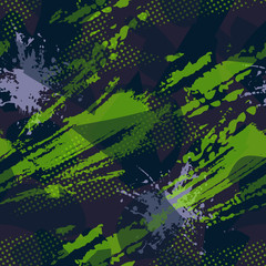 Seamless camouflage full color texture. Abstract texture of colored spots created in vector for use on the surfaces of fabrics, transport, packaging, etc.