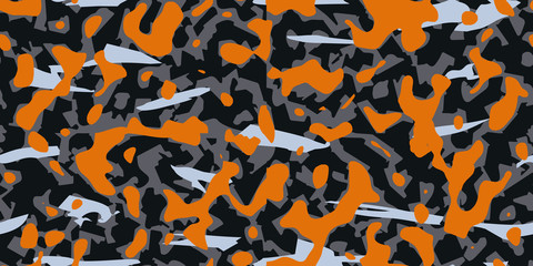 Seamless camouflage full color texture. Abstract texture of colored spots created in vector for use on the surfaces of fabrics, transport, packaging, etc.