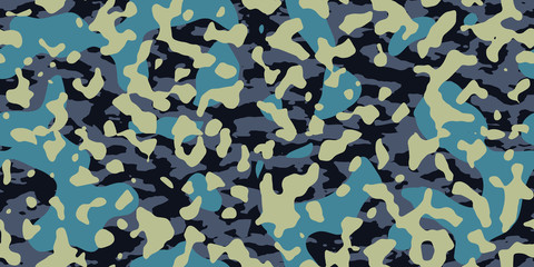 Naklejka premium Seamless camouflage full color texture. Abstract texture of colored spots created in vector for use on the surfaces of fabrics, transport, packaging, etc.