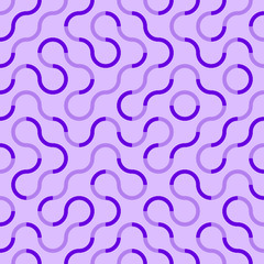 Purple repeat swirl background with abstract geometric seamless textured pattern
