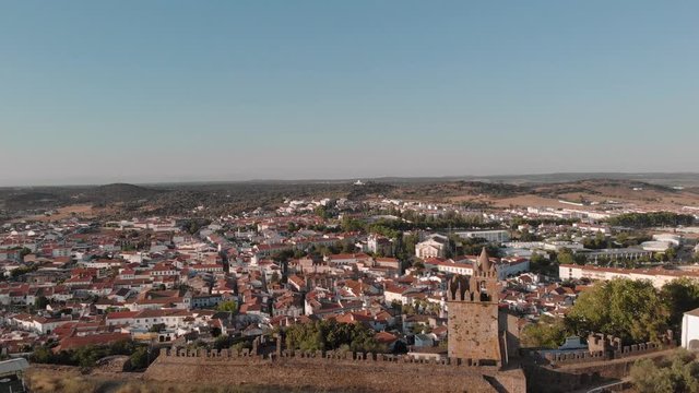 Aerial view of the Portuguese town Montemor-o-Novo, in the Alentejo region.