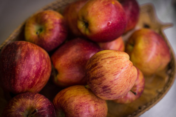 washed apples are on a plate