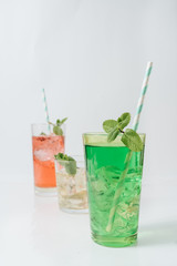 Green fizzy drink with tarragon 