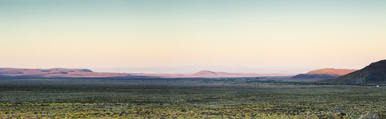 Wide angle views over the plains of the Tankwa Karoo in the Northern Cape Province of South Africa