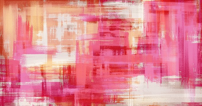 Red abstract rough strokes oil painting, 4096 pixel wide background illustration, good for 4K video. Grunge paint texture, magenta distressed background © Brushinkin paintings