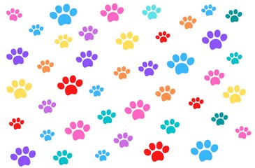 cute pattern with colorful paws