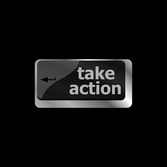 Take action key on a computer keyboard, business concept