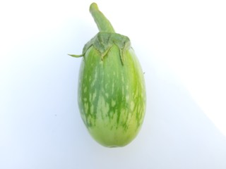 Aubergine eggplant isolated on white background. Eggplant Clipping Path. Quality and best photo for your project.Its other name  eggplant, aubergine. Brinjal  is a plant species in the nightshade fami