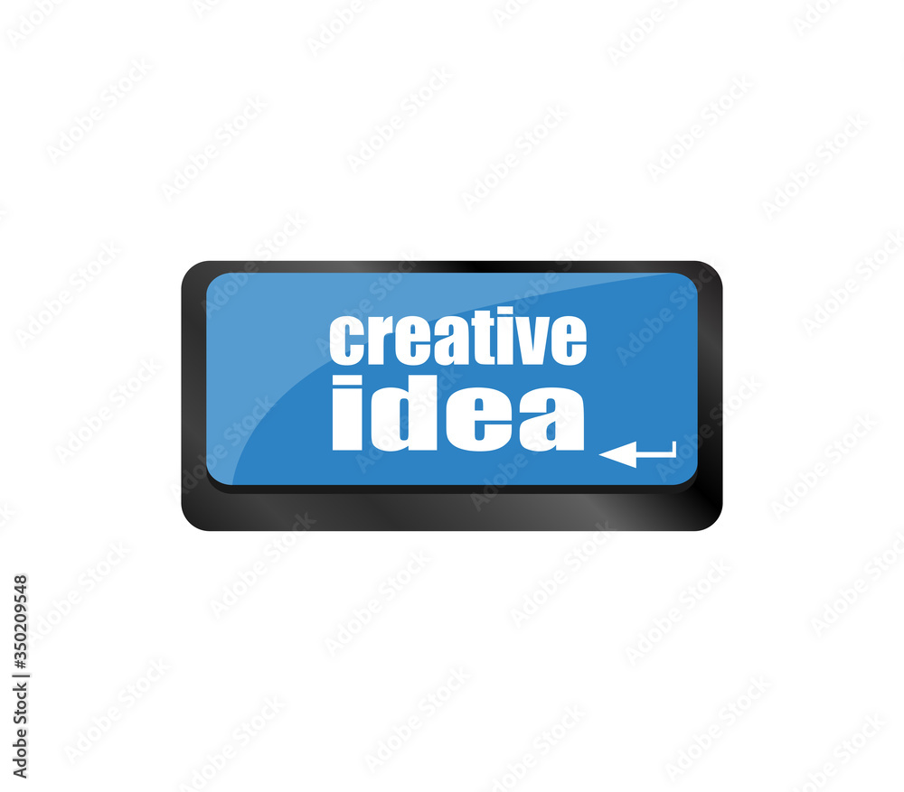 Poster creative idea on computer keyboard key button