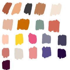 Multicolored brush strokes gouache texture on a white background.