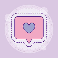 Heart inside bubble vector design