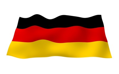Flag of Germany. Wide format 3D illustration. State symbol of the Federal Republic of Germany. 3D rendering