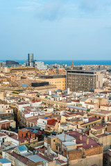 Barcelona from Santa Maria del Pi church, Spain